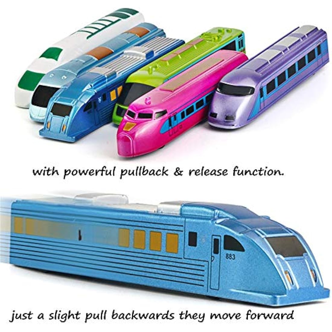 CORPER TOYS Bullet Train Pull Back Toy High Speed City Train Modern Locomotives for Kids Toddle Boys - Bundle of 12