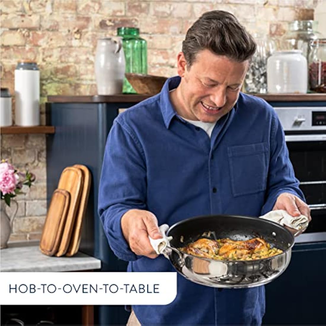 Tefal Jamie Oliver Cooks Classic Stainless Steel 30cm Shallow Pan