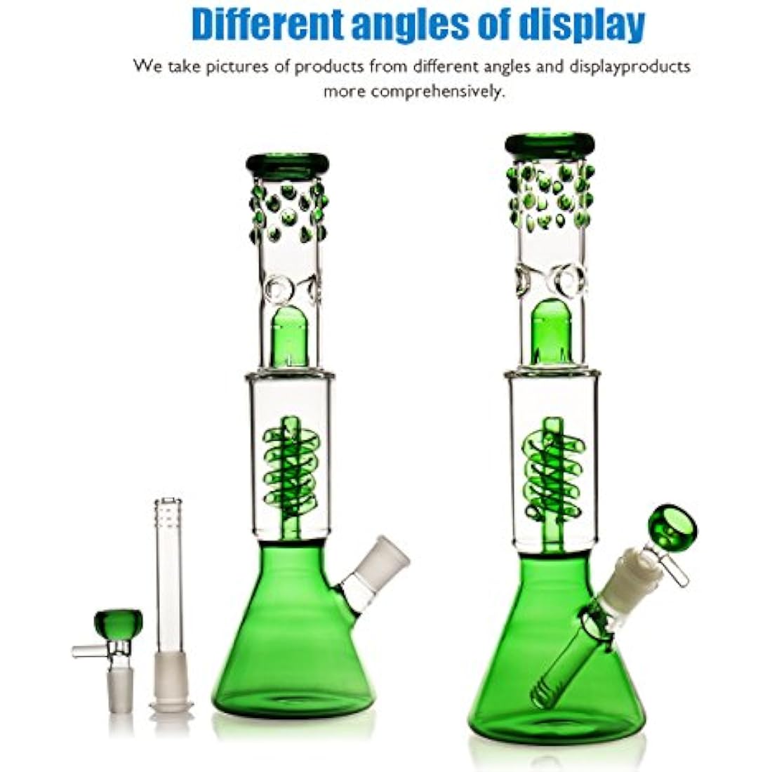 Bong Glass Beaker Bongs Size Straight Tube Dab Rigs Glow in the Dark Water Pipes UV Bongs Ice Pinch Glass Bongs Glows Platform Bong