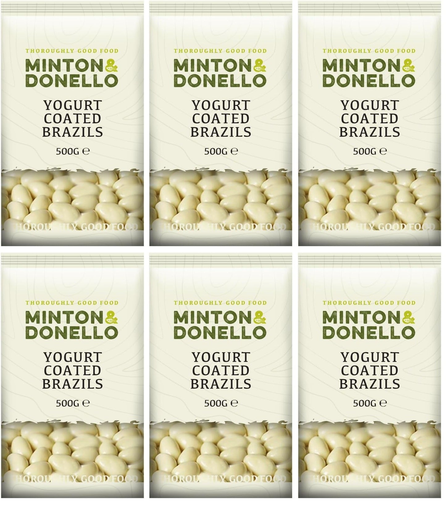 6 x Minton & Donello Yoghurt Coated Brazils - 500g