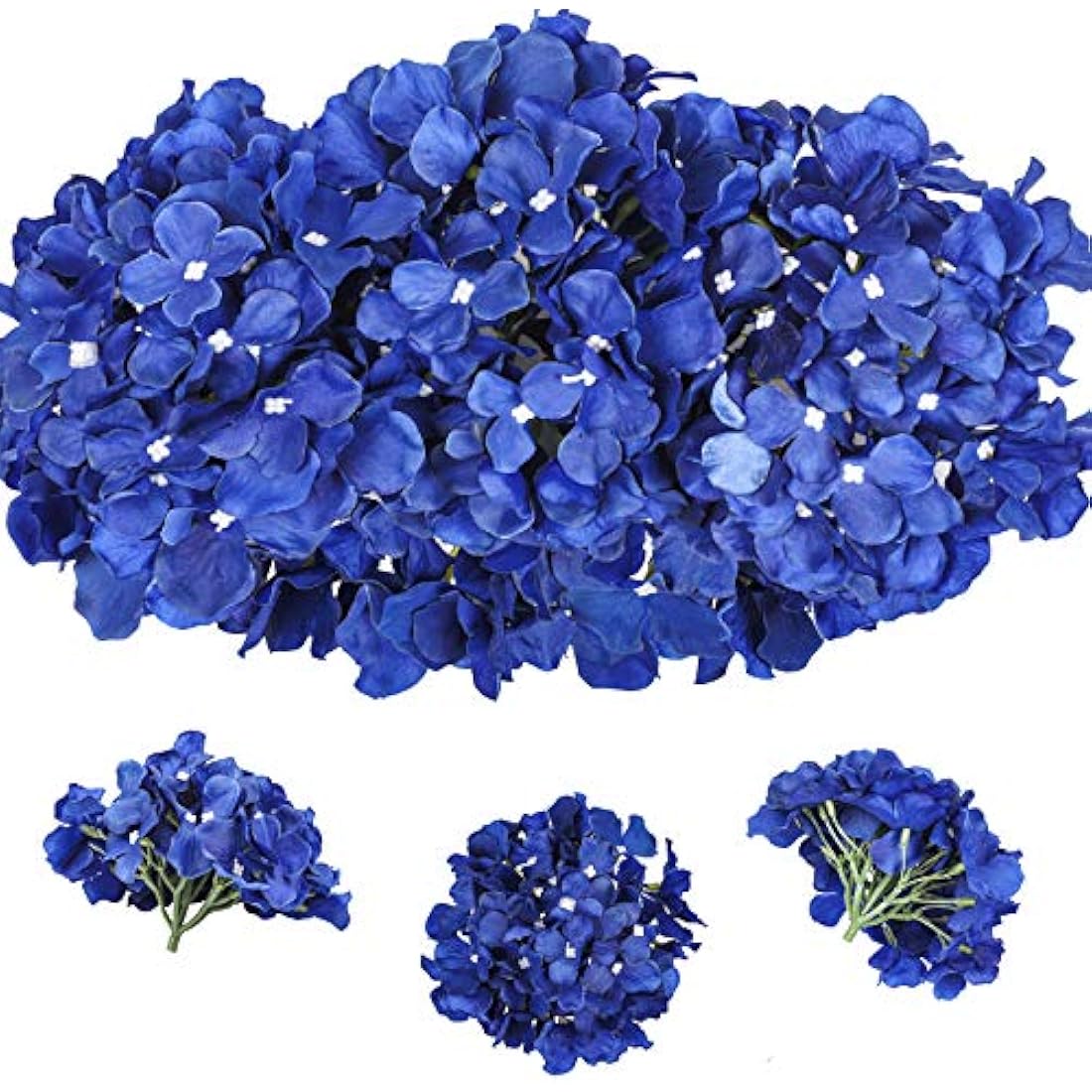 Tifuly 12Pcs Artificial Hydrangeas, Realistic Silk Hydrangeas Flower Heads with Stems Fake Flowers for Wedding Bridal Bouquets, Home Office Party Decor, Floral Arrangements, Centerpiece(Royal Blue)
