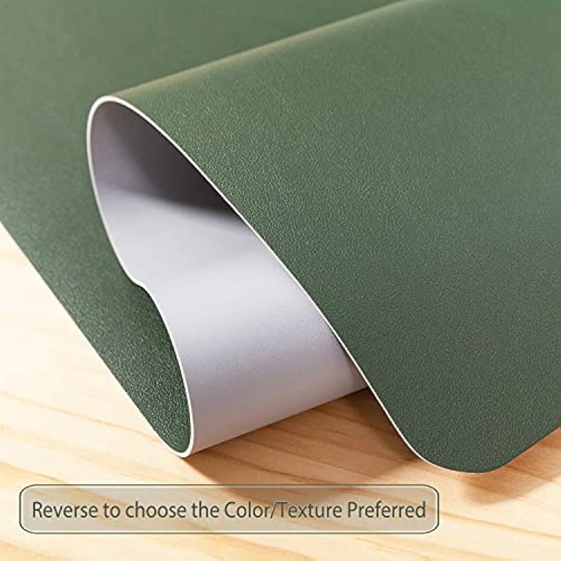 Desk Pad Large, Desk Mat, Extended Mouse Mat, Mouse Pad XL, Desk Blotter, DOBAOJIA Laptop Pad Writing Pad for Office/Home, Dual-Side Use PU Leather Waterproof 31.5" X 15.7" (Dark Green/Gray)