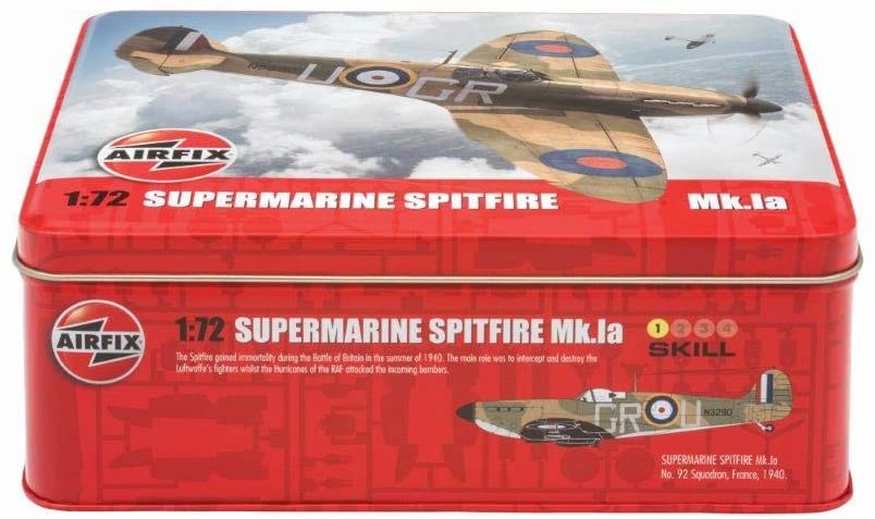 Elite tins Airfix Supermarine Spitfire Ontwerp Diepe Rechthoekige Opslag Tin (Empty)