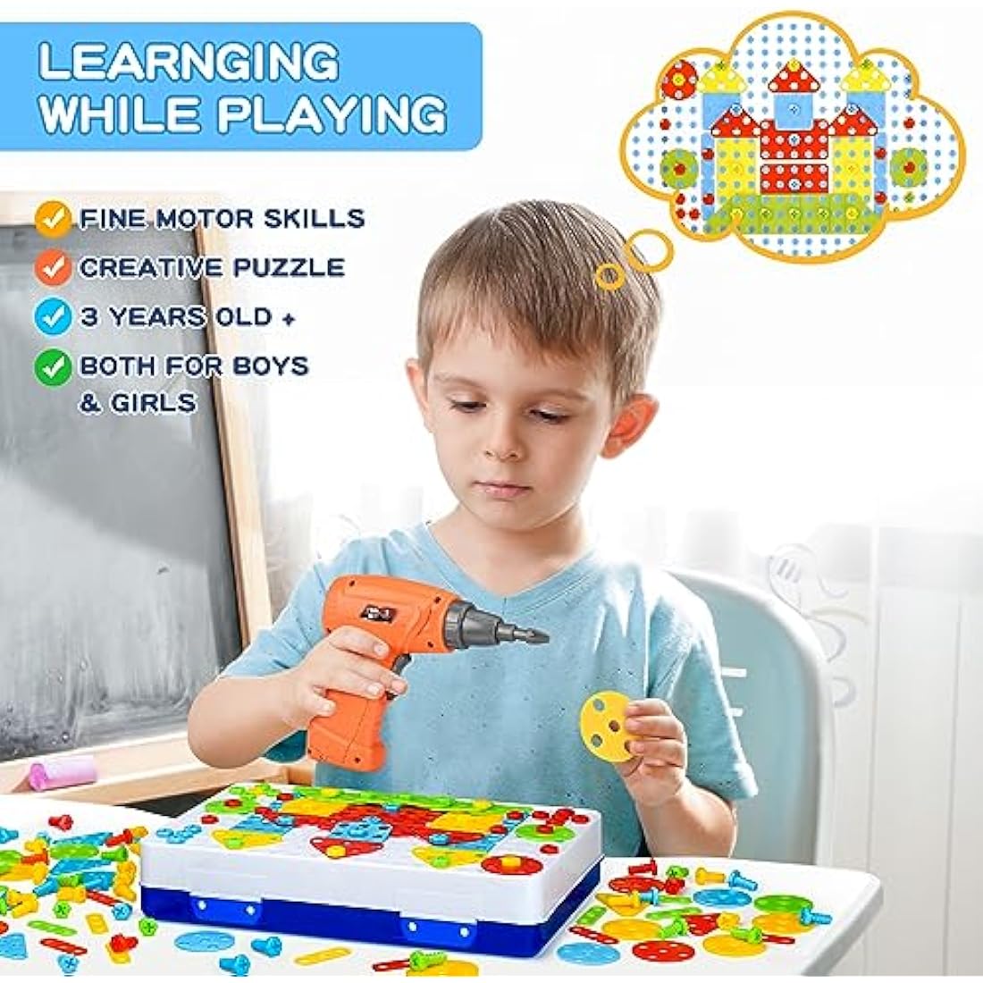 SHAWE 3D Take Apart Toy for 3 4 5 6 Years Old Boys Girls Gifts – Creative Construction Toys Kit – Puzzles Assembly DIY Play Set with Storage Box