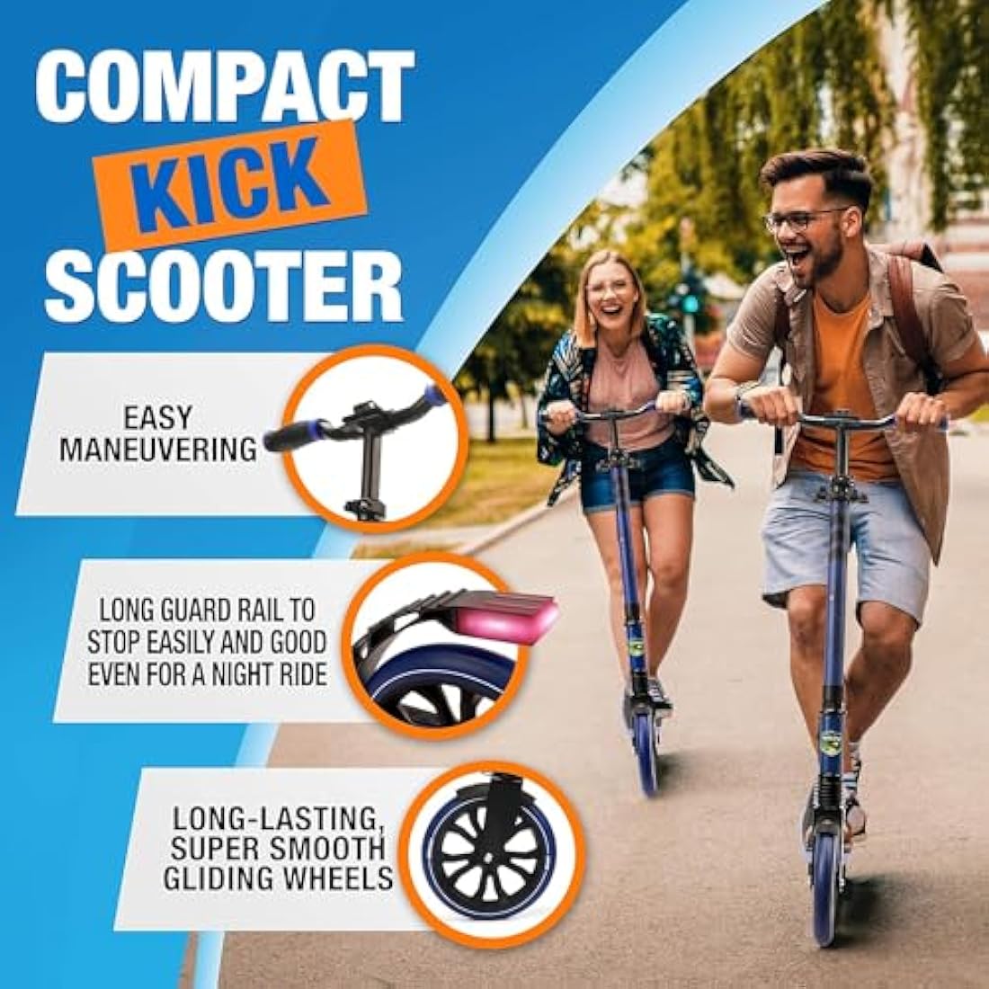 SereneLife, Kick Scooters, Scooter, Kids Scooters, Scooter for Kids Ages 8-12, Girls Scooter, Boys Scooter, Stunt Scooters for Teenagers 11-15, Folding Kick Scooter, Adult Scooters with Big Wheels