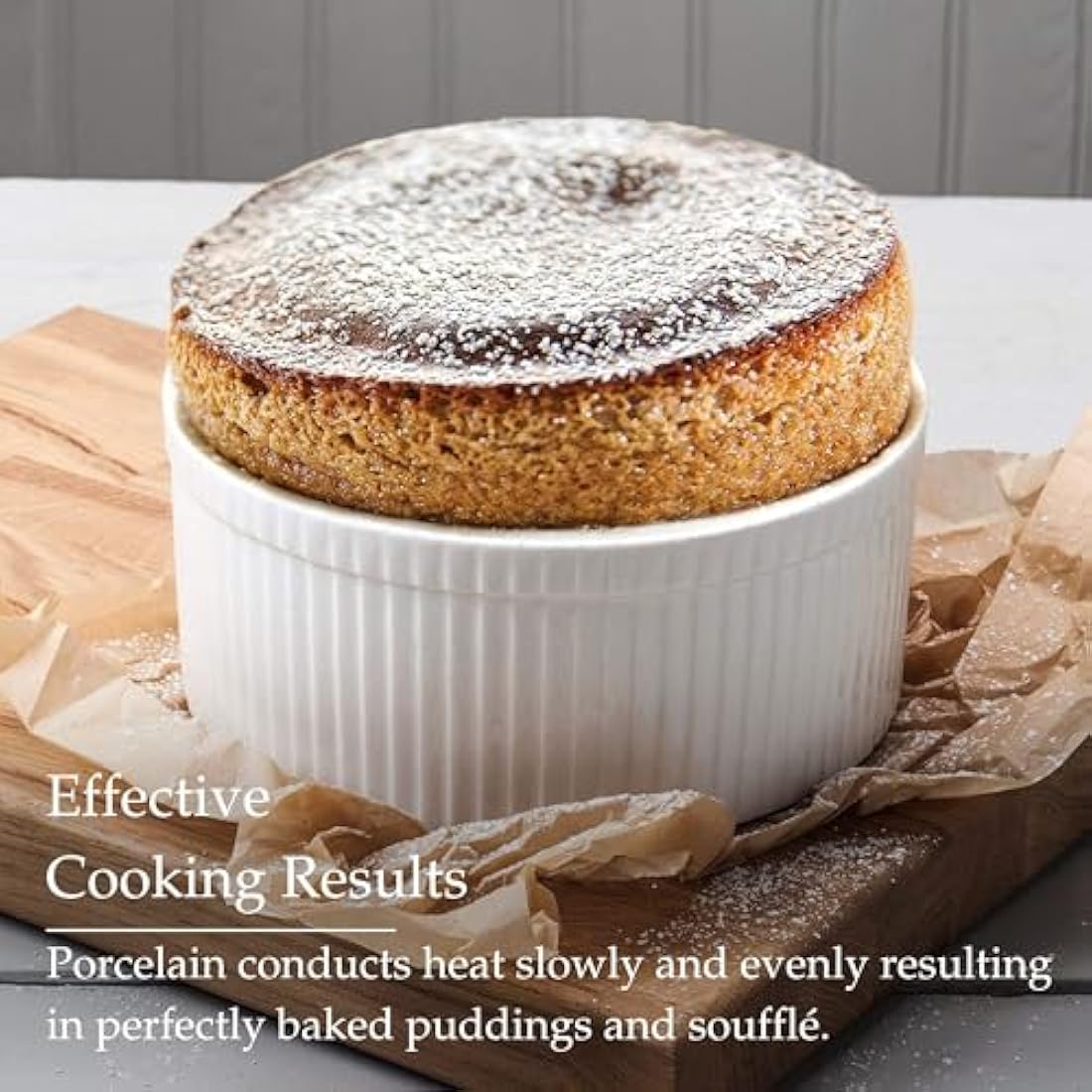 WM Bartleet & Sons 1750 T179 Traditional Porcelain Professional Soufflé Dish, 22cm Diameter, 2.5 LTR Capacity – White