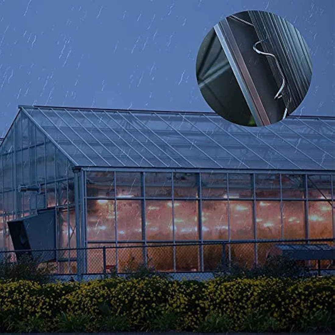 HONGCI 100Pcs W Clips for Greenhouse Glass Panes,Greenhouse Clips for Glass,Stainless Steel Greenhouse W Clips Greenhouse Window Clips Glass Pane Fixings Clips,Greenhouse Glass Clips for Holding Glass