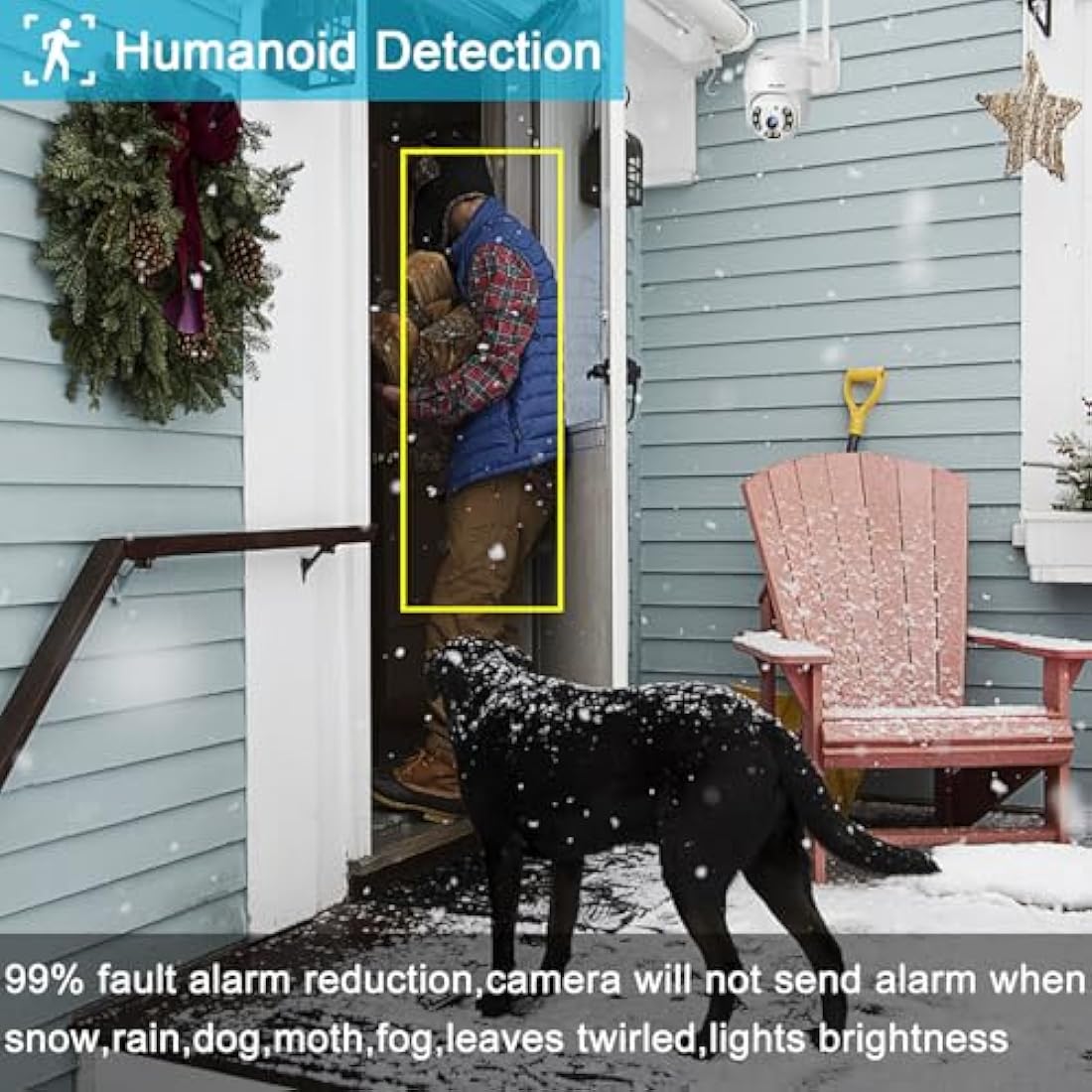 GENBOLT 2.5K WiFi Security Camera Outdoor With PoE, 2.4/5GHz Dual WiFi CCTV Camera with Auto Tracking, Human/Vehicle Detection Pan Tilt Home Surveillance IP Camera with Siren Alarm