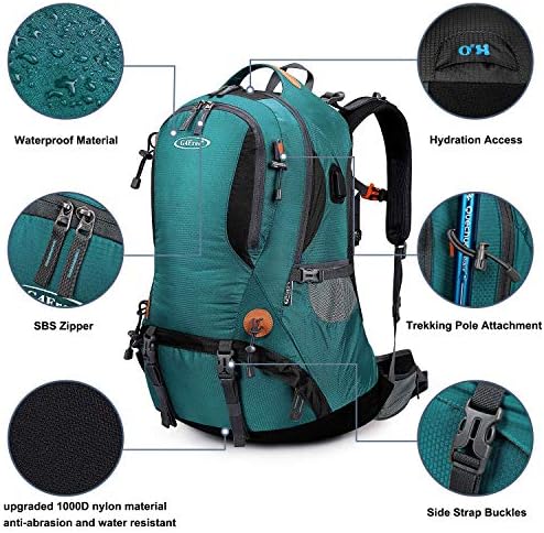 G4Free Hiking Backpack 50L Waterproof Backpack with Rain Cover for Mountaineering Travel Camping Trekking Outdoor Sports for Men Women