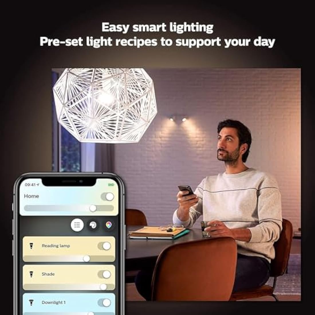 Philips Hue White Ambiance Single Smart Bulb LED [B22 Bayonet Cap] - 1100 Lumens (75W Equivalent). Works with Alexa, Google Assistant and Apple Homekit