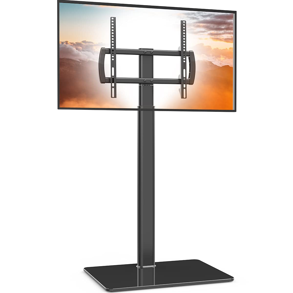 Floor Universal TV Stand with Mount 80 Degree Swivel Height Adjustable and Tilt Function for 27 to 65 inch LCD, LED OLED TVs,HT1002B