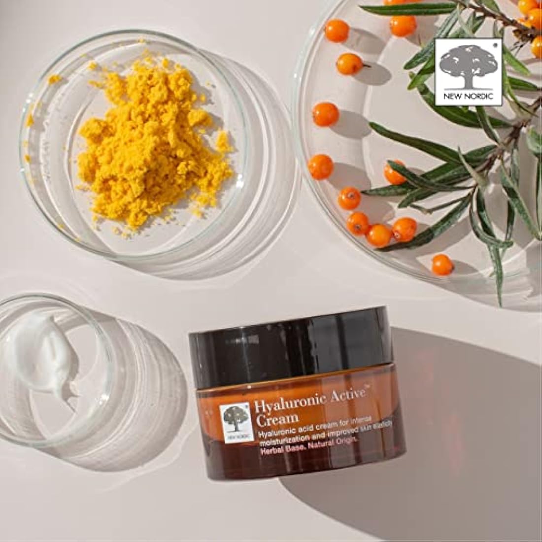 New Nordic Hyaluronic Active Cream with Hyaluronic Acid & Shea Butter - Improve Skin Elasticity & Reduce Visibility of Wrinkles - Odour Free - 50 ml