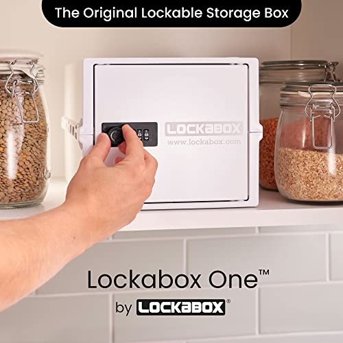 Lockabox One Opal White | Premium Lockable Storage Box | 10 Litre Combination Lock Box For Food, Medicine & Home Safety | BPA-Safe