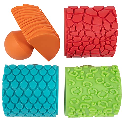 READY 2 LEARN Paint and Dough Animal Rockers | Set of 4 | Ages 2+ | Easy to Grip Arts and Crafts Stampers for Kids | DIY Textures and Patterns