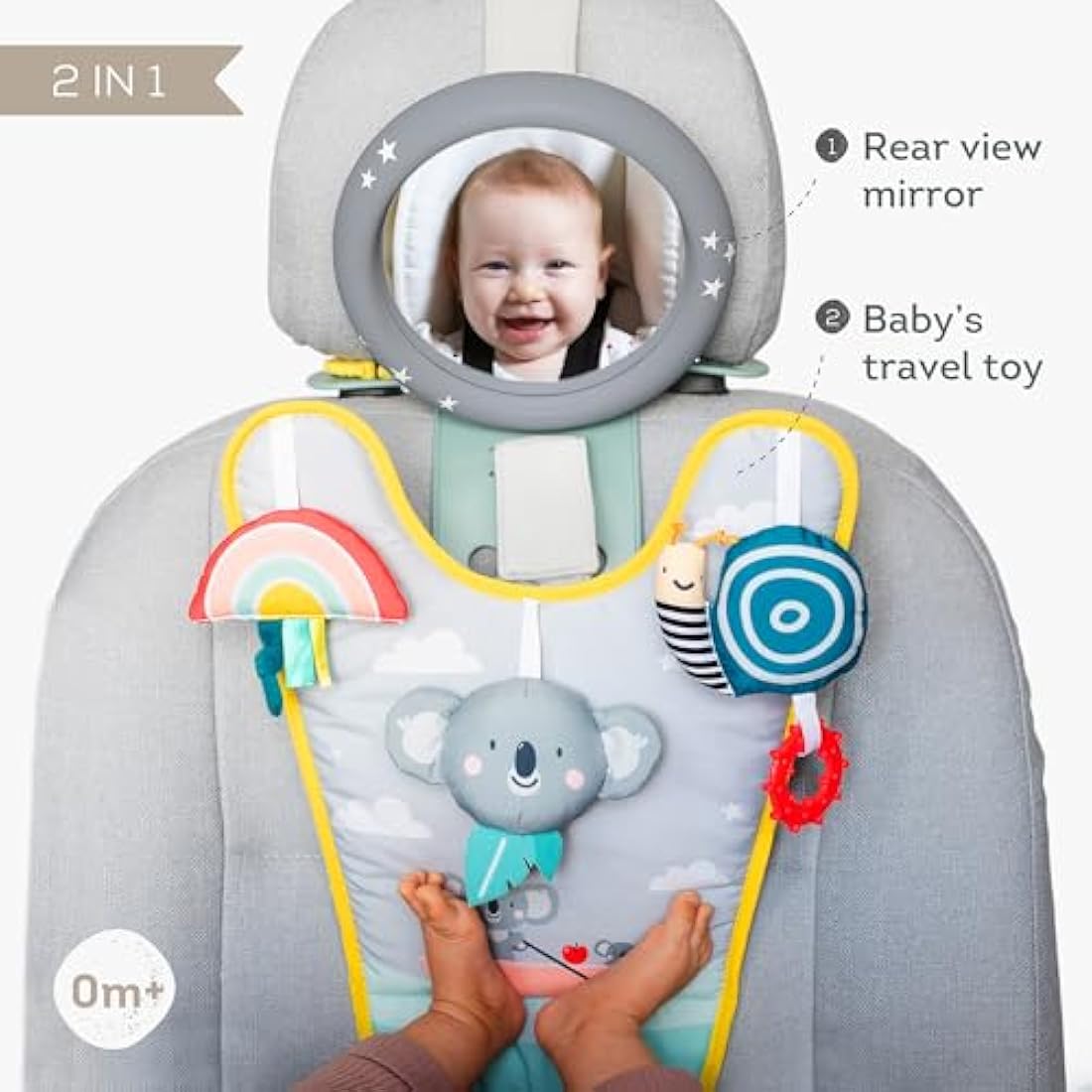 Taf Toys Koala in Car Play Centre. Rear Facing Kick Mat with Hanging Sensory Toys. Easy to Fit Baby Car Travel Activity Centre. Suitable for Boys & Girls from Birth