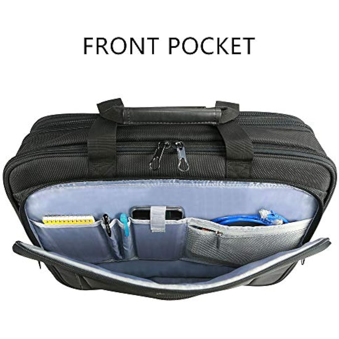 KROSER Laptop Bag XXL Laptop Briefcase Fits Up To 18 Inch Laptop Water-Repellent Light Weight Gaming Computer Bag Shoulder Bag Expandable Capacity For Travel/Business/School/Men-Black