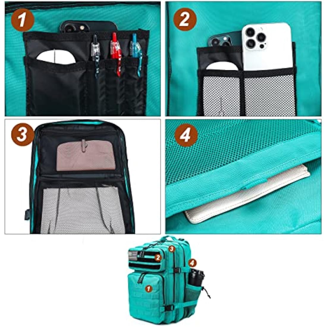 LHI Military Tactical Backpack for Men and Women 45L Large waterproof Rucksack for School, Hiking, Trekking, Hunting