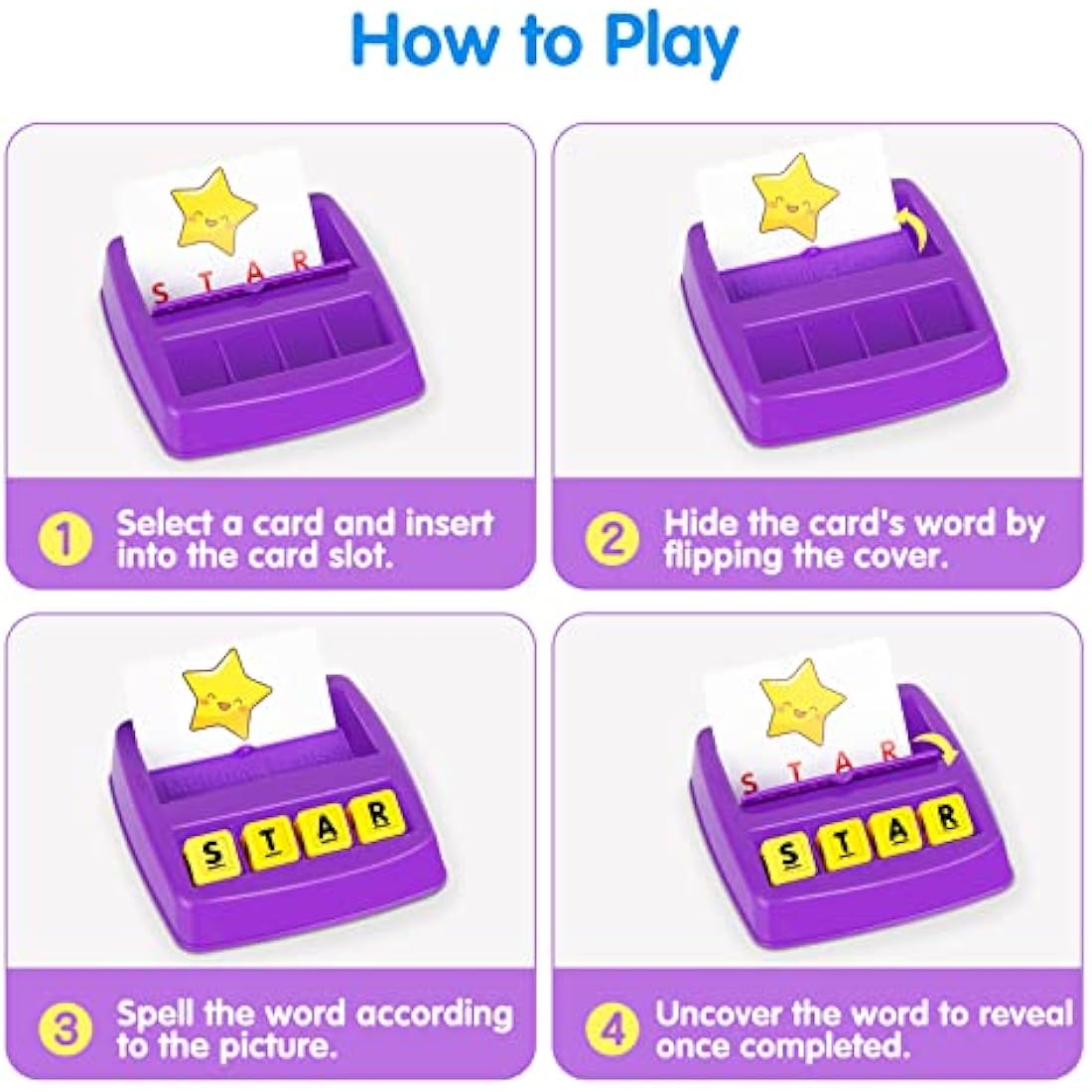 HahaGift Kids Toys Age 3 4 5 Year Old Boys Girls Gifts,Match Spelling Letter Learning Games for 3-6 Year Olds Educational Toys Flash Card for Toddler Age 2-4 Birthaday Gifts for 3 4 5 Year Old Girl