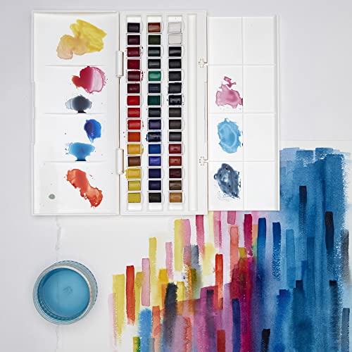 Winsor & Newton, Cotman Watercolour, 'Studio Set', 45 x Half Pans + 1 x Cotman Watercolour Round Brush