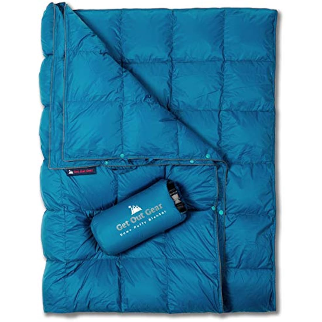Get Out Gear Down Camping Blanket - Outdoor Lightweight Packable 650 Fill Power Down Blanket Compact Waterproof and Warm Backpacking Quilt for Camping Hiking Travel Hammock