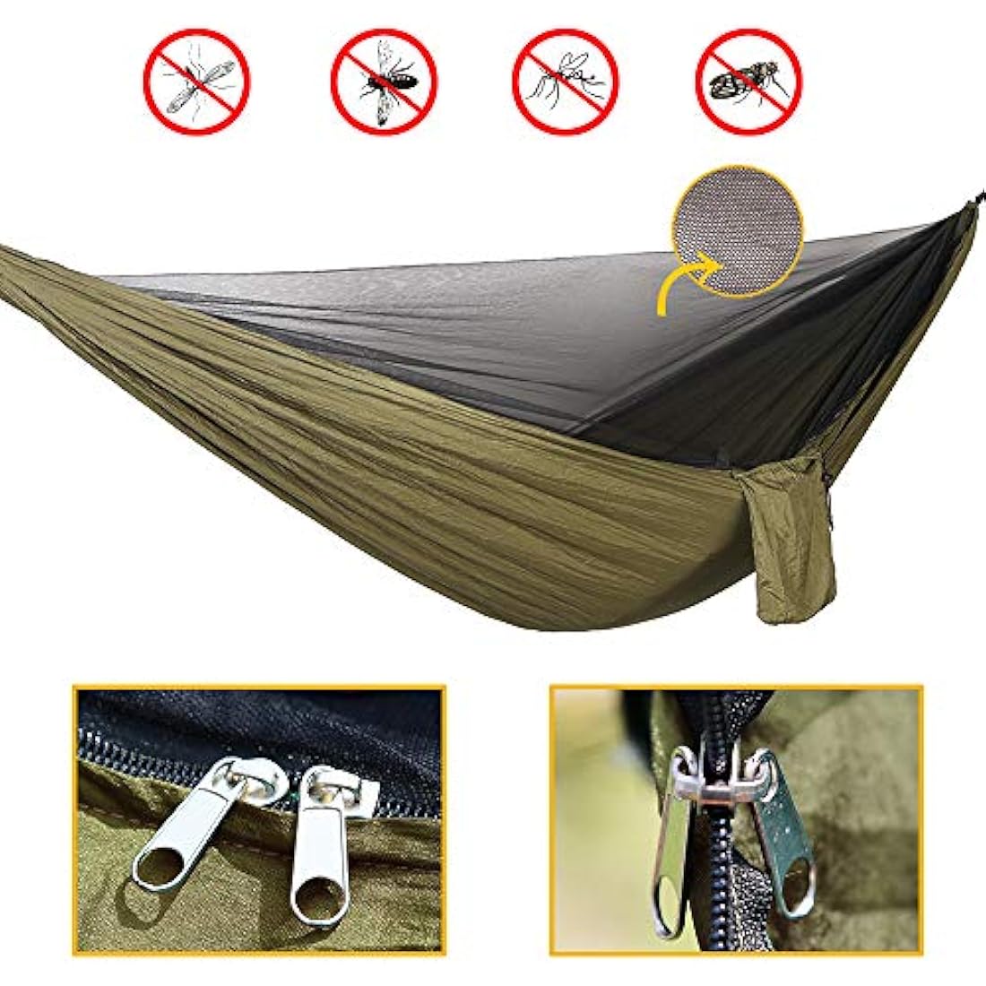 Oversized rain rope tarp and camping hammock with mosquito net, portable single double hammock with tree strap hammock set for camping, backpacking hikes, outdoor backyard