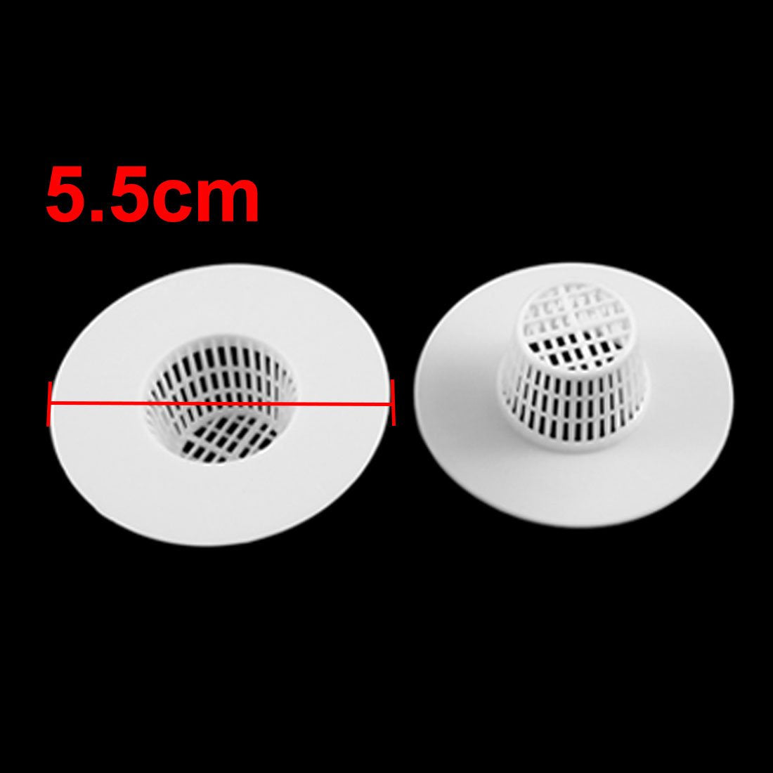sourcing map Bathroom Plastic Drain Hair Stopper Strainers Sink Drainer Screen Net White 4pcs