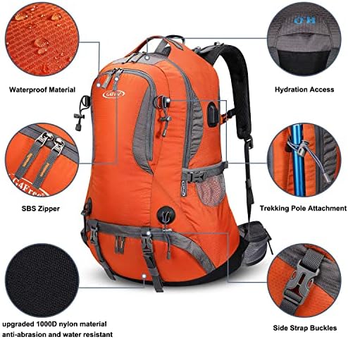 G4Free Hiking Backpack 50L Waterproof Backpack with Rain Cover for Mountaineering Travel Camping Trekking Outdoor Sports for Men Women