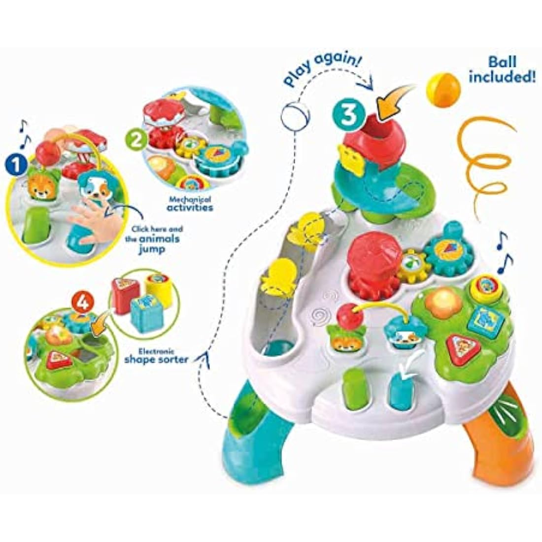 Clementoni Baby Park Activity Table: Interactive Fun & Learning for Toddlers, Lights, Sounds, Moving Parts & More! (12+ Months)