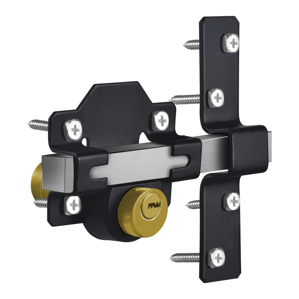HeavenBird Long Throw Gate Lock, 50mm, Double Locking, Stainless Steel, Gate Lock for Wooden Gates, 5 Keys