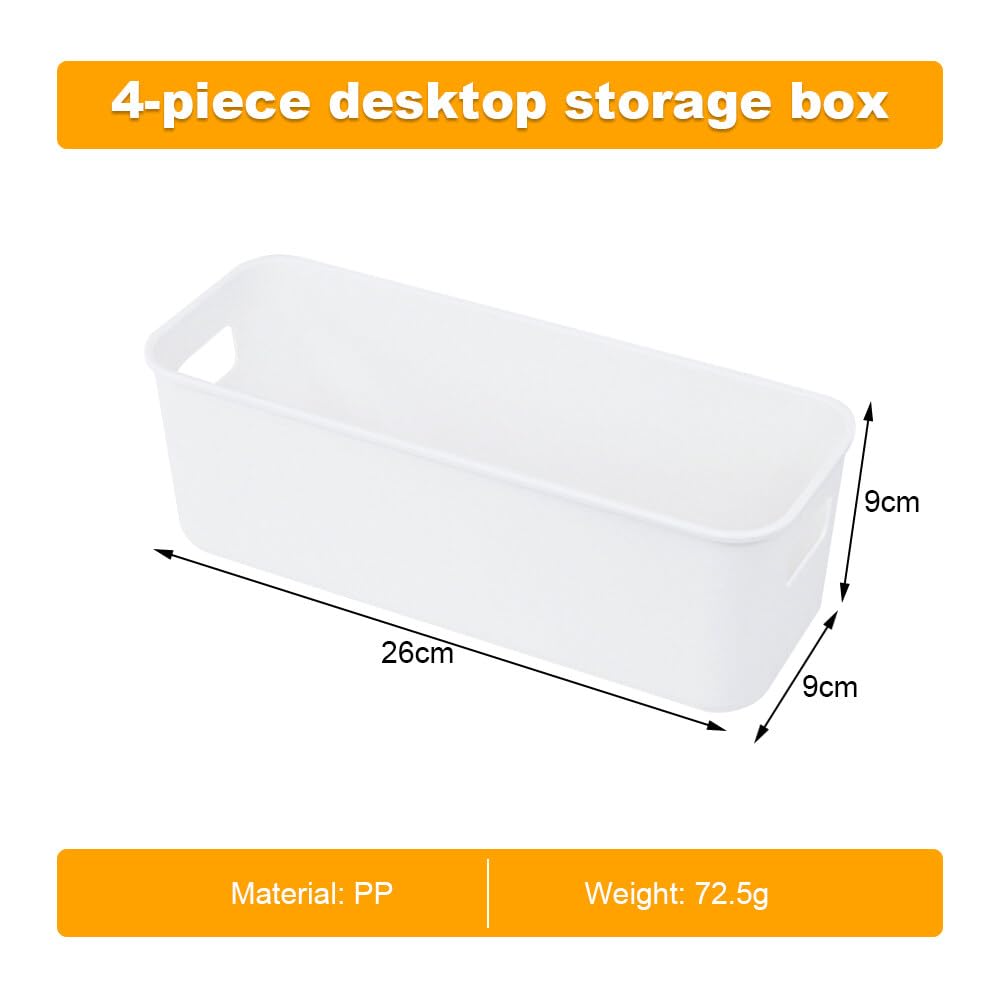 GmeDhc 4 Pack Plastic Storage Box, Storage Basket