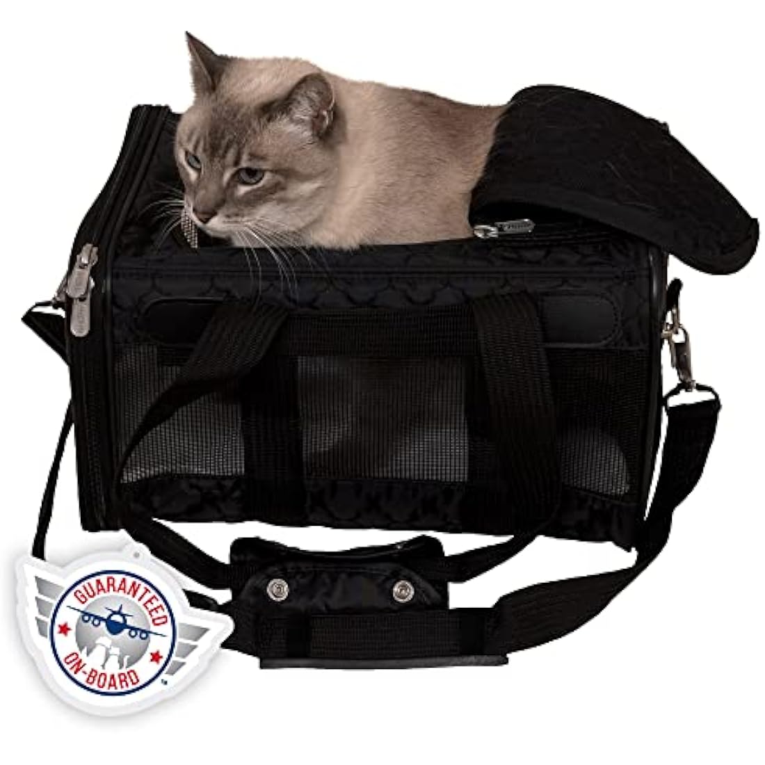 Sherpa Original Deluxe Travel Pet Carrier, Airline Approved & Guaranteed On Board - Black Lattice, Small