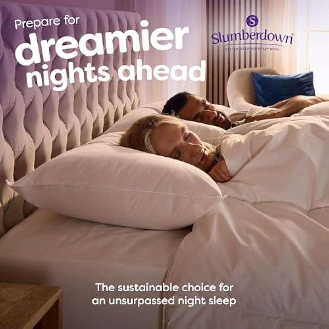 Slumberdown 100% British Wool Pillow 1 Pack - Naturally Cooling & Moisture-Wicking for Hot Sleepers, Luxury Back & Side Sleeper Pillow - Hypoallergenic Cotton Cover, UK-Made (48 x 74cm)