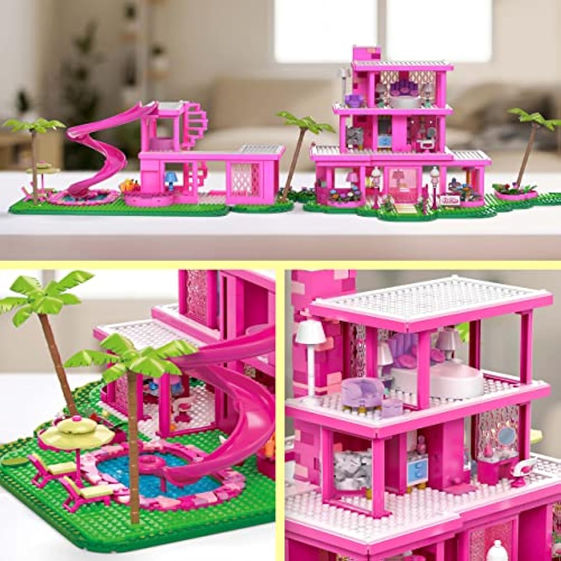 MEGA Barbie The Movie Building Toys for Adults, DreamHouse Replica with 1795 Pieces, Barbie and Ken Micro-Dolls and Accessories, for Collectors, HPH26