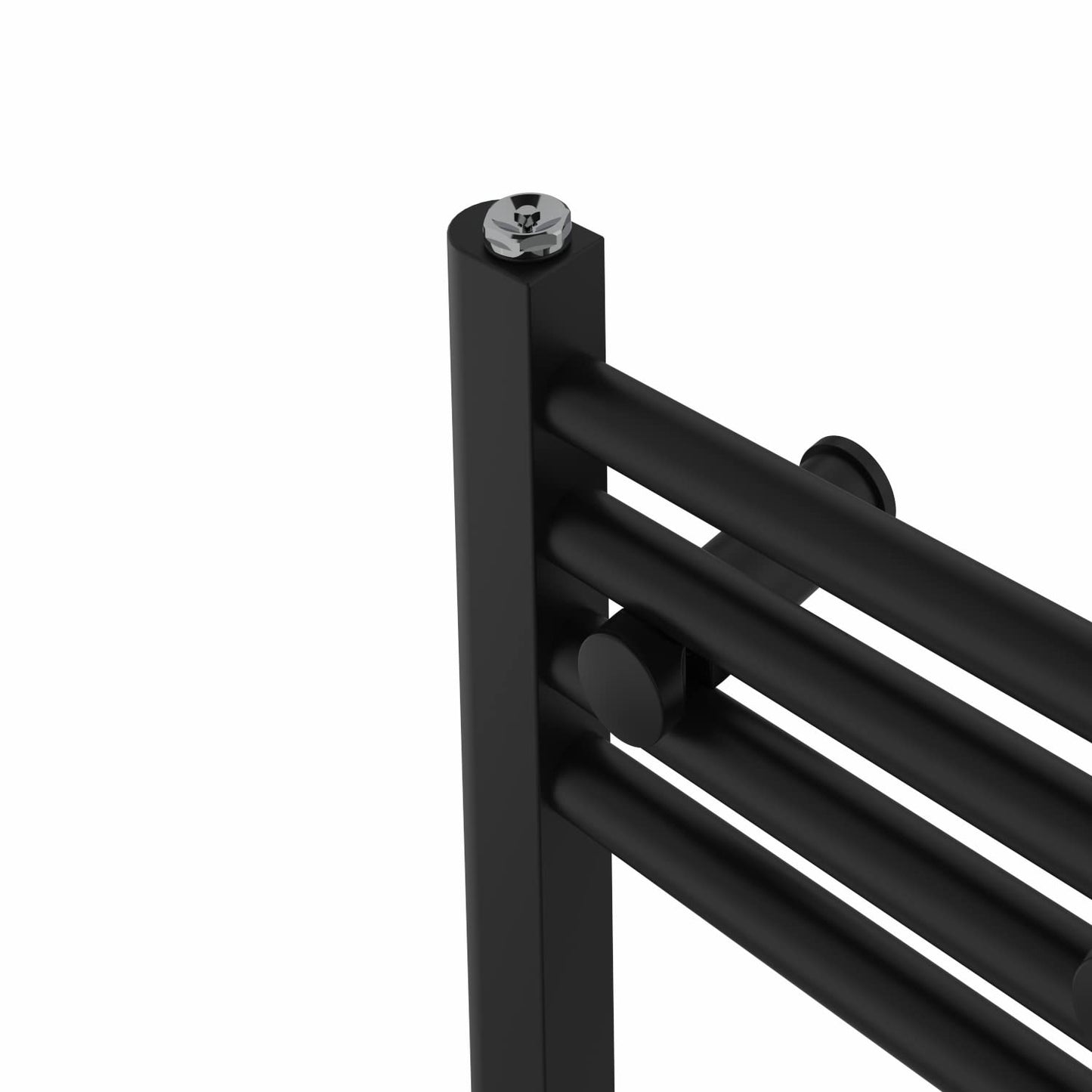 NRG Black Heated Towel Rail Straight Designer Bathroom Radiator, 1400×500mm