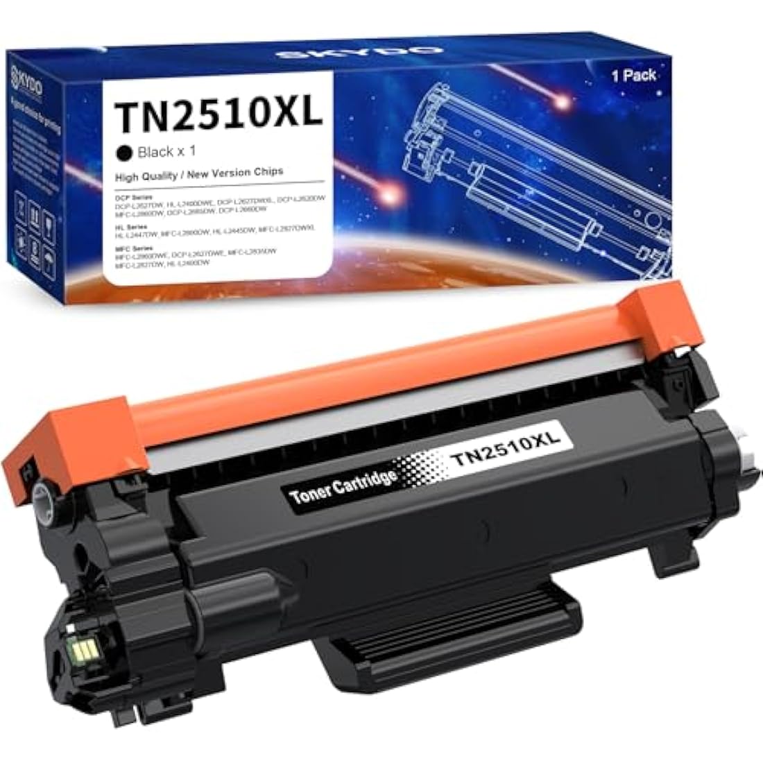 Skydo TN2510XL TN2510 Toner Cartridge (3000 pages, XL) High Yield, Compatible for Brother TN 2510 XL for Brother DCP-L2665DW L2660DW L2620DW L2627DW, HL-L2400DWE L2445DW, MFC-L2835DW L2860DWE(1-Black)