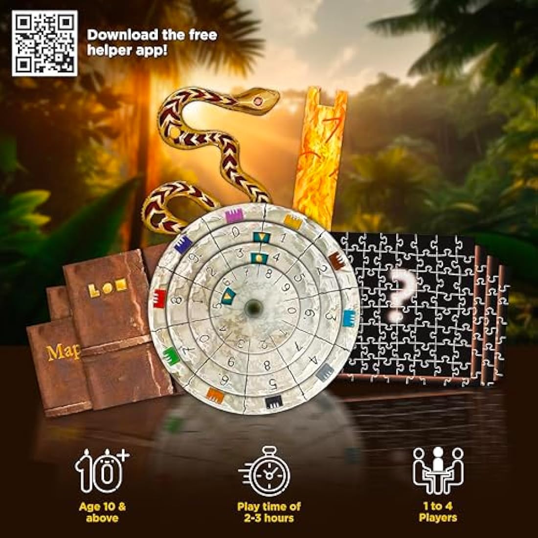 Thames & Kosmos - EXIT: The Sacred Temple Jigsaw Puzzle – Level: 3/5 – Unique Escape Room Game - 1-4 Players - Puzzle Solving Strategy Board Games for Adults & Kids, Ages 10+ - 692877