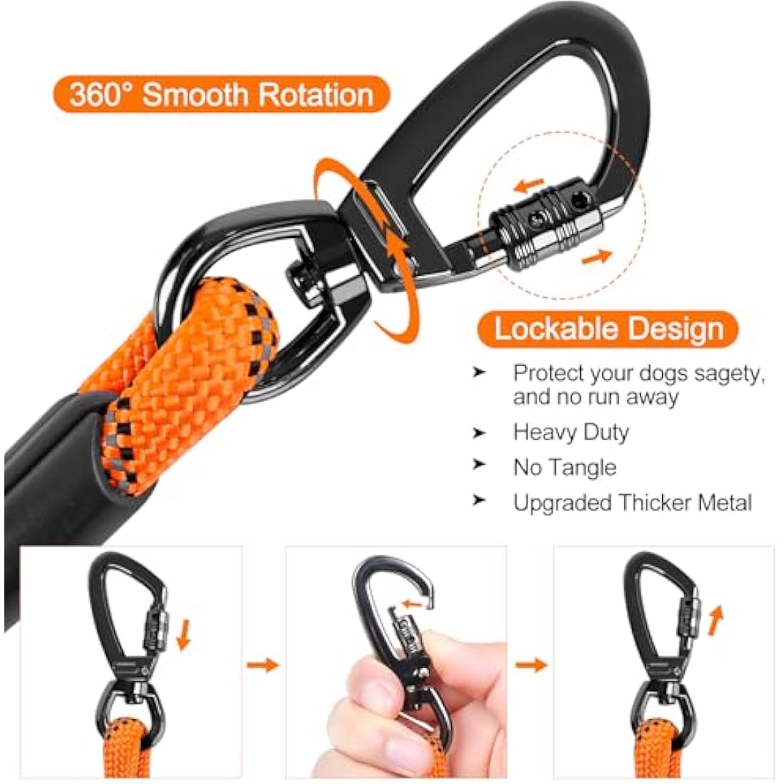 Kdsvakd Long Rope Dog Lead, 5m / 16ft Dog Training Line Lead with soft padded handle and Swivel Hook, Heavy Duty Recall Lead, Check Cord For Puppy, Small, Medium, Large Dog