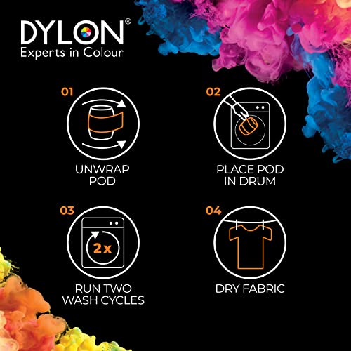 DYLON New, Colour of the Year, Washing Machine Fabric Dye Pod for Clothes & Soft Furnishings - Orchid Pink - Pack of 3