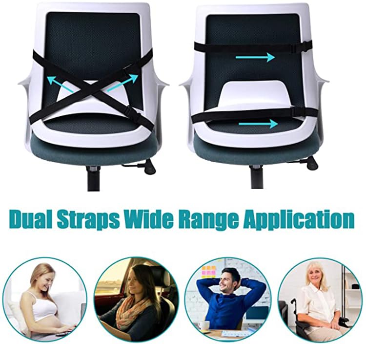 MarysDe@lz Lumbar Pillow Cushion, Memory Foam Back Support Cushion Lumbar Support for Office Chair, Car Seat, Recliner