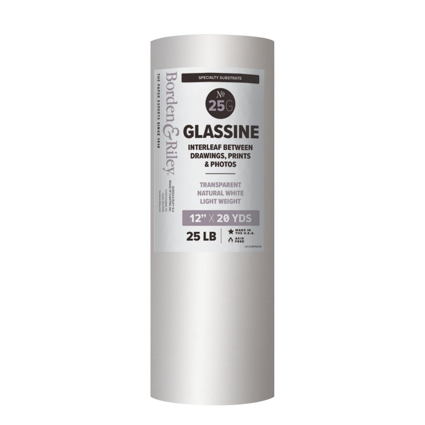 Glassine Rolls 25 lb 12 inches x 20 Yards by Borden & Riley