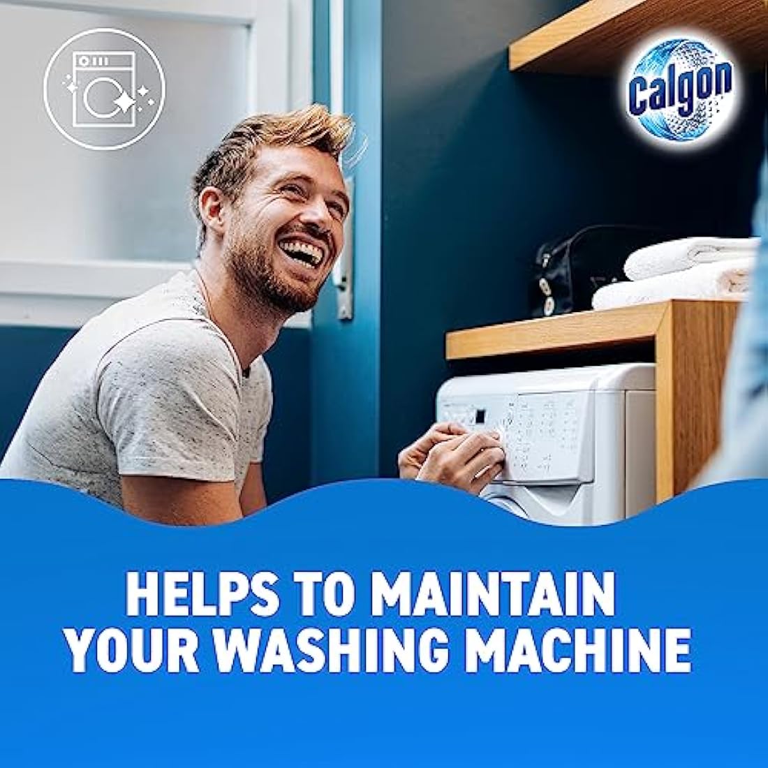 Calgon 4-in-1 Washing Machine Cleaner and Water Softener Tablets, Removes Limescale & Odours, Deep Clean, Units: 45 Tablets, Size: L Pack (Packaging May Vary)