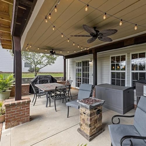 Festoon Lights Outdoor 30M/100 FT Garden String Festoon Lights IP65 with 32 LED 2700K Bulbs Outdoor String Lights Mains for Indoor Outside Patio Pergola Decor, 4M Extension Cable Built-in