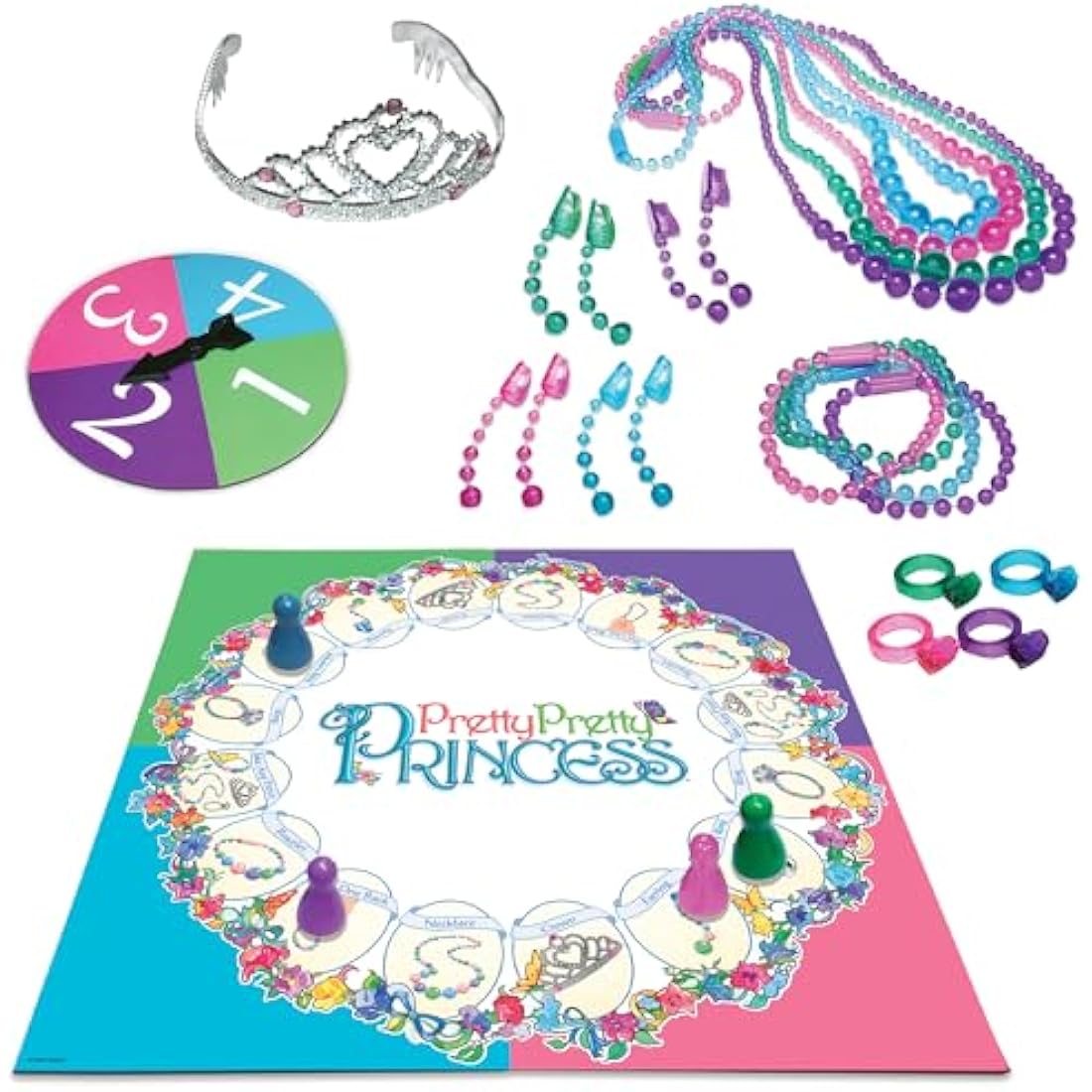 Pretty, Pretty, Princess with 1990's Artwork by Winning Moves Games USA, a Delightful Jewelry Dress-Up Game for 2-4 Players, Ages 5 and Up (1222)