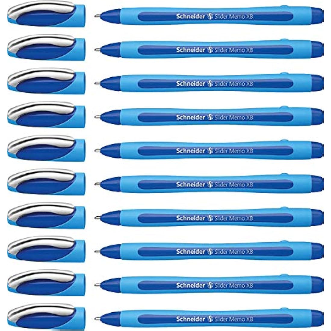 Schneider Slider Memo XB Ballpoint Pen Pack of 10 (10 + 6 (Blue + Assorted)