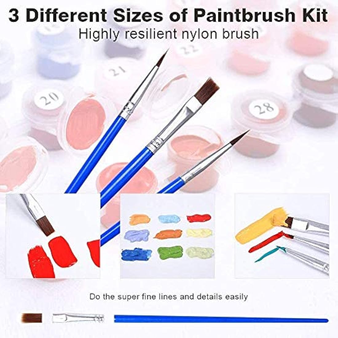 Painting by Number Kits for Kids or Beginner, DIY Canvas Oil Painting Kit for Adult with Paint Brushes Acrylic Pigment Drawing Paintwork 16x20inch Without Frame (Street Step)