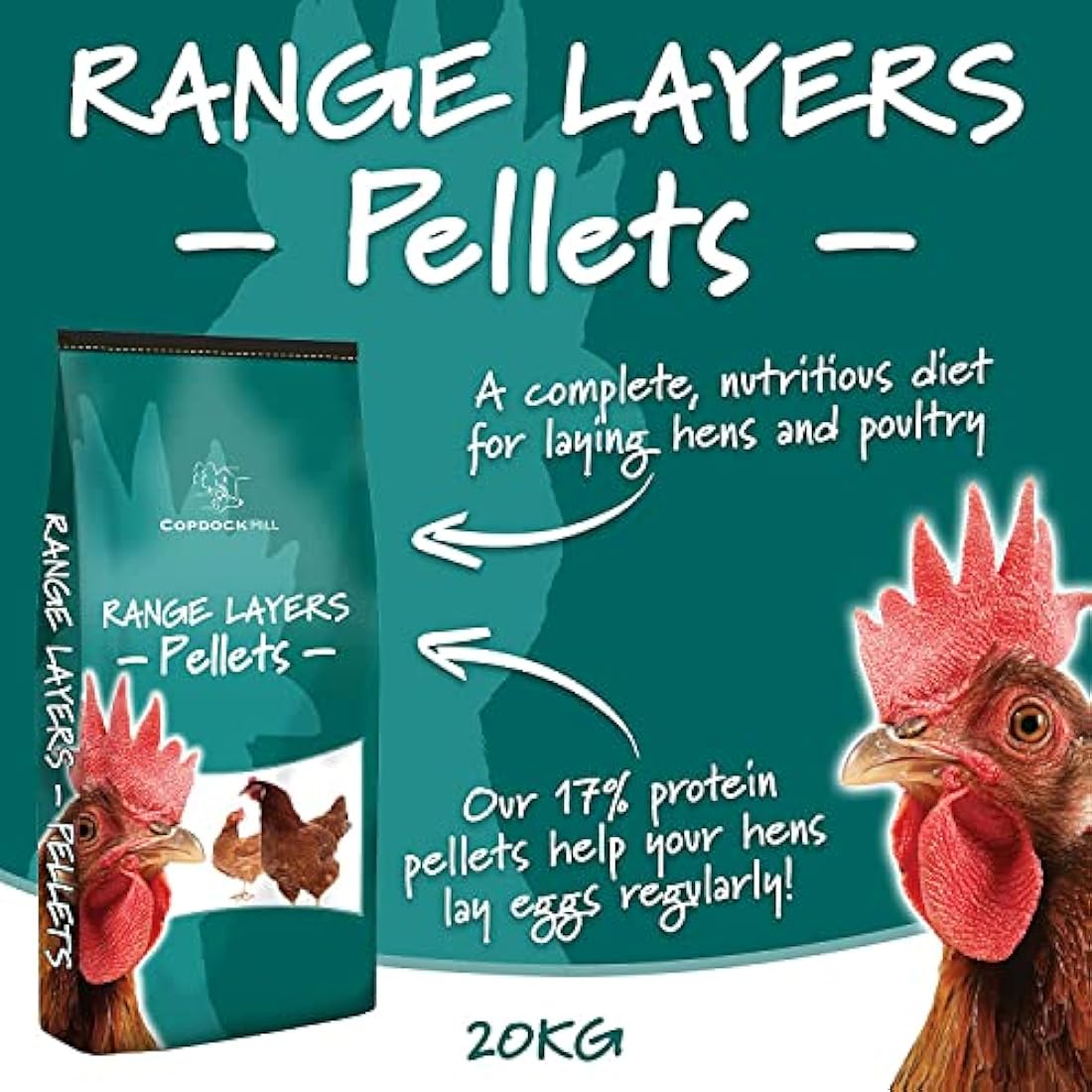 Copdock Mill Range Layers Pellets Chicken Feed 5kg – Food for Hens and Laying Poultry, Ducks, Geese, Bantams – 100% Natural Pellets