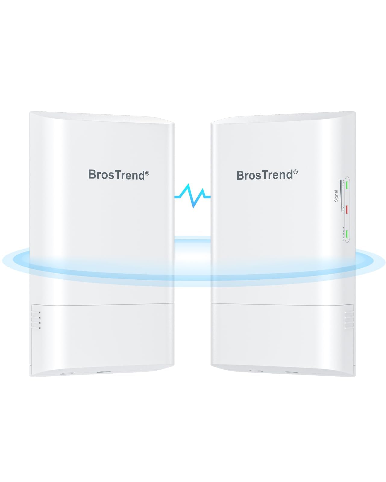 BrosTrend WiFi Bridge 5GHz 867Mbps, Point to Point Wireless Bridge, 1km Long Range Outdoor CPE for PTP/PTMP, Plug and Play, IP65, Ethernet Bridge