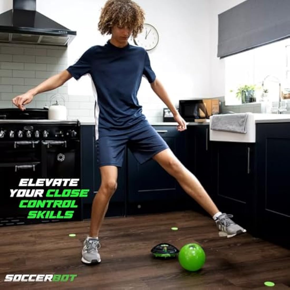 Smart Ball, Soccer Bot Indoor Football Trainer, Football Gifts for Boys, One Size, Black