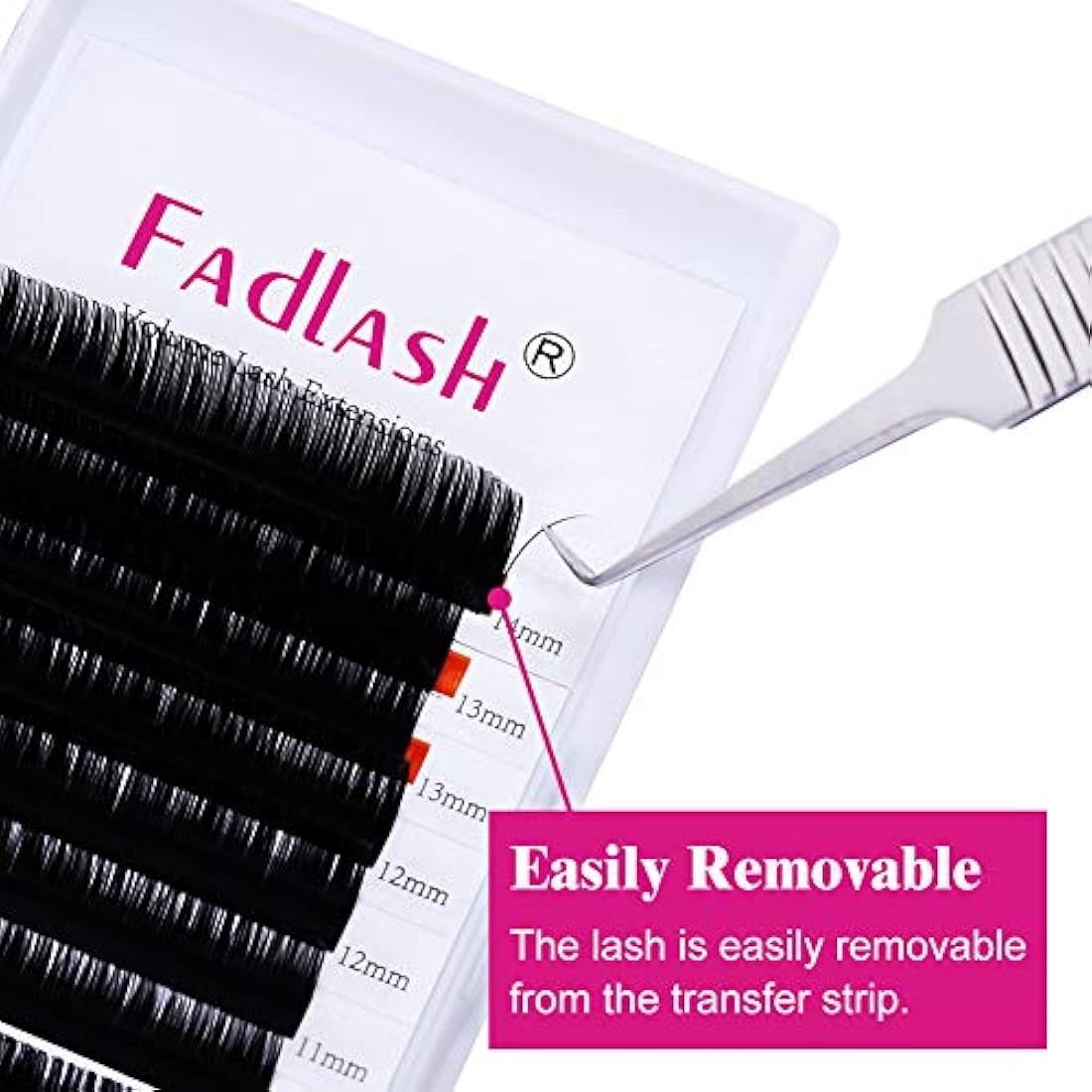 Fadlash Individual Classic Eyelash Extension 0.20mm C Curl 8-14mm Mixed Tray 1:1 Matte Black Professional Classic Individual Lashes