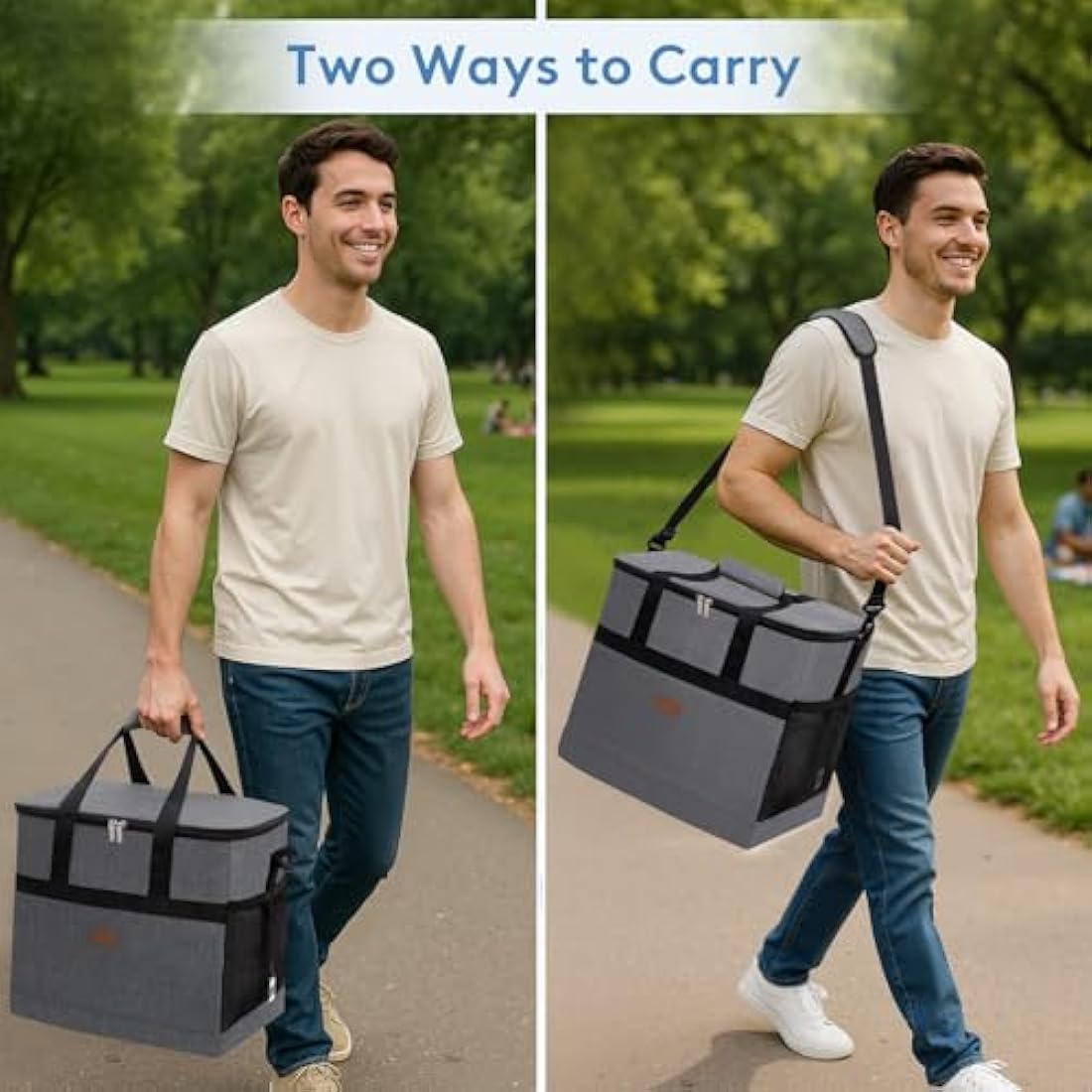 Lifewit Soft Cooler Bag with Hard Liner, Large Insulated Picnic Lunch Bag Box Soft-Sided Cooling Bag for Camping/BBQ/Family Outdoor Activities